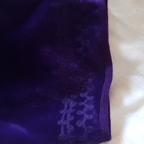 Tradition Purple 3/4 Sleeve Velour Kaflan Look Top with Sequins - Picture 6 of 8